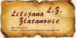 Lilijana Zlatanović vizit kartica